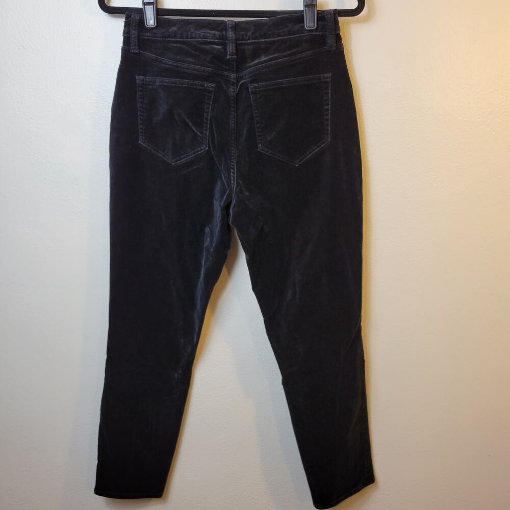 Lands End High Rise Slim Velvet Pants Women's 8 Festive Preppy Academia Classic - Picture 2 of 10